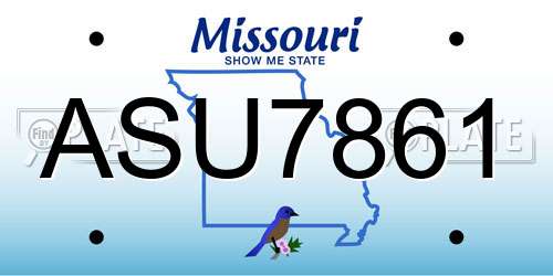 ASU7861 Missouri License Plate