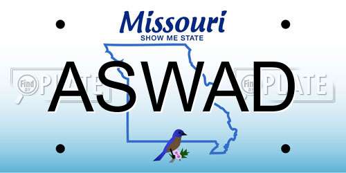 ASWAD Missouri License Plate