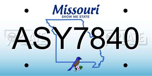 ASY7840 Missouri License Plate