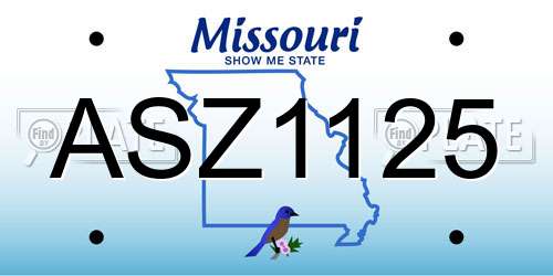 ASZ1125 Missouri License Plate