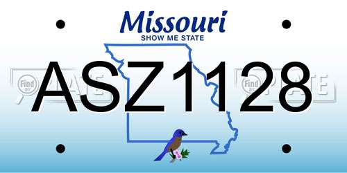 ASZ1128 Missouri License Plate