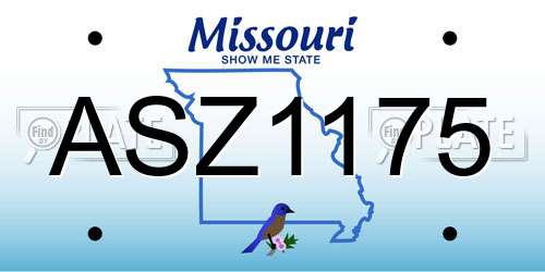 ASZ1175 Missouri License Plate