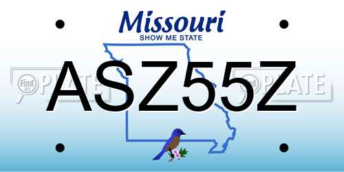 ASZ55Z Missouri License Plate
