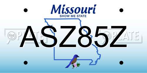 ASZ85Z Missouri License Plate