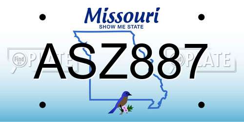 ASZ887 Missouri License Plate