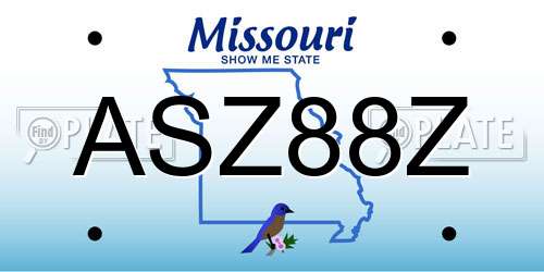 ASZ88Z Missouri License Plate