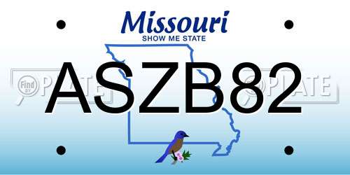 ASZB82 Missouri License Plate