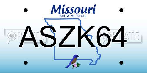 ASZK64 Missouri License Plate