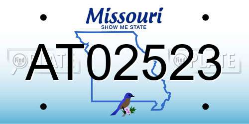 AT02523 Missouri License Plate