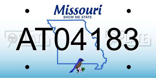 AT04183 Missouri License Plate
