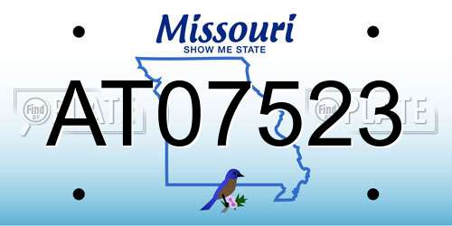AT07523 Missouri License Plate