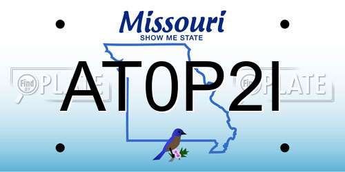 AT0P2I Missouri License Plate
