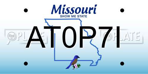 AT0P7I Missouri License Plate