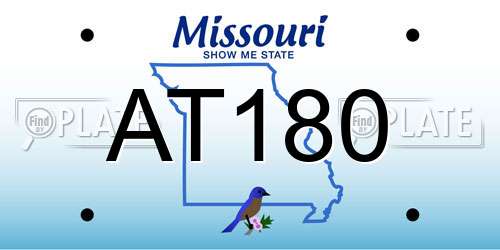 AT180 Missouri License Plate