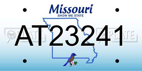AT23241 Missouri License Plate