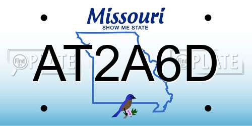 AT2A6D Missouri License Plate