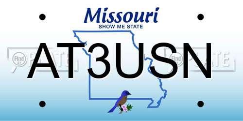 AT3USN Missouri License Plate