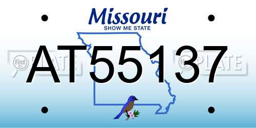 AT55137 Missouri License Plate
