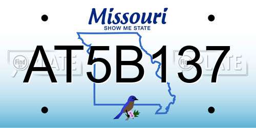 AT5B137 Missouri License Plate