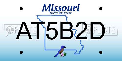 AT5B2D Missouri License Plate