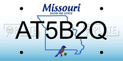 AT5B2Q Missouri License Plate