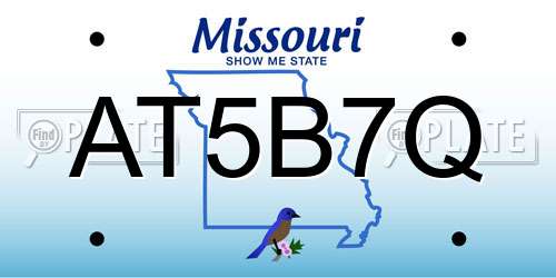 AT5B7Q Missouri License Plate