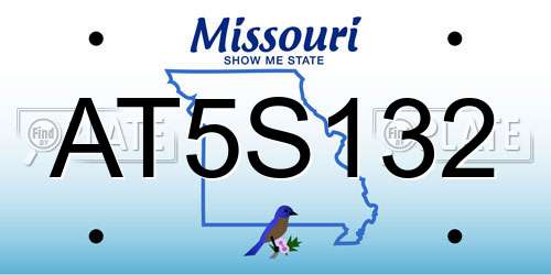 AT5S132 Missouri License Plate