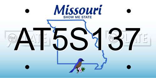 AT5S137 Missouri License Plate