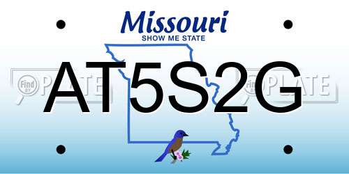 AT5S2G Missouri License Plate