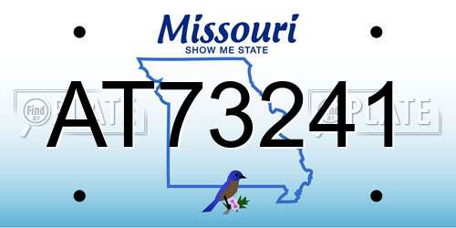 AT73241 Missouri License Plate