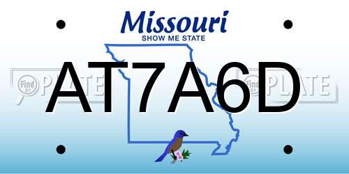 AT7A6D Missouri License Plate