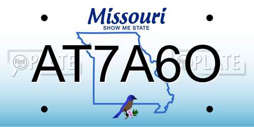 AT7A6O Missouri License Plate
