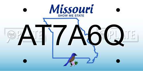 AT7A6Q Missouri License Plate