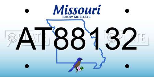 AT88132 Missouri License Plate