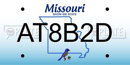 AT8B2D Missouri License Plate