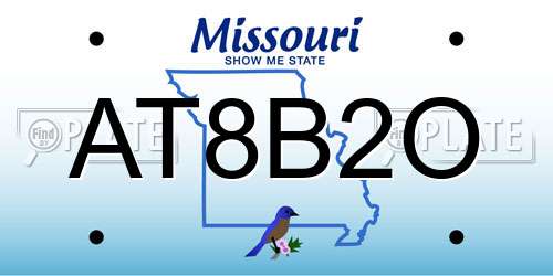 AT8B2O Missouri License Plate