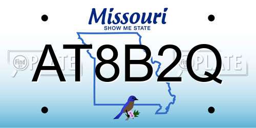 AT8B2Q Missouri License Plate
