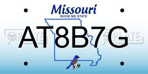 AT8B7G Missouri License Plate