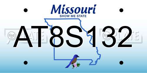 AT8S132 Missouri License Plate