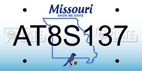 AT8S137 Missouri License Plate