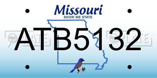 ATB5132 Missouri License Plate