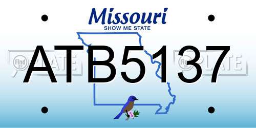 ATB5137 Missouri License Plate