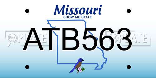 ATB563 Missouri License Plate