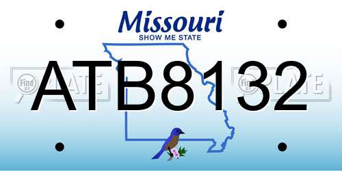 ATB8132 Missouri License Plate