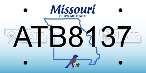 ATB8137 Missouri License Plate