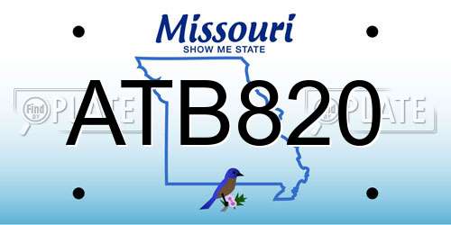 ATB820 Missouri License Plate
