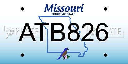 ATB826 Missouri License Plate
