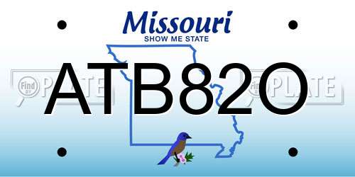 ATB82O Missouri License Plate