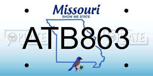 ATB863 Missouri License Plate