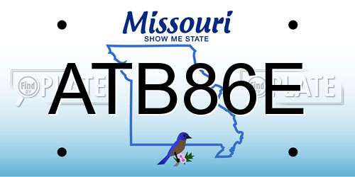 ATB86E Missouri License Plate